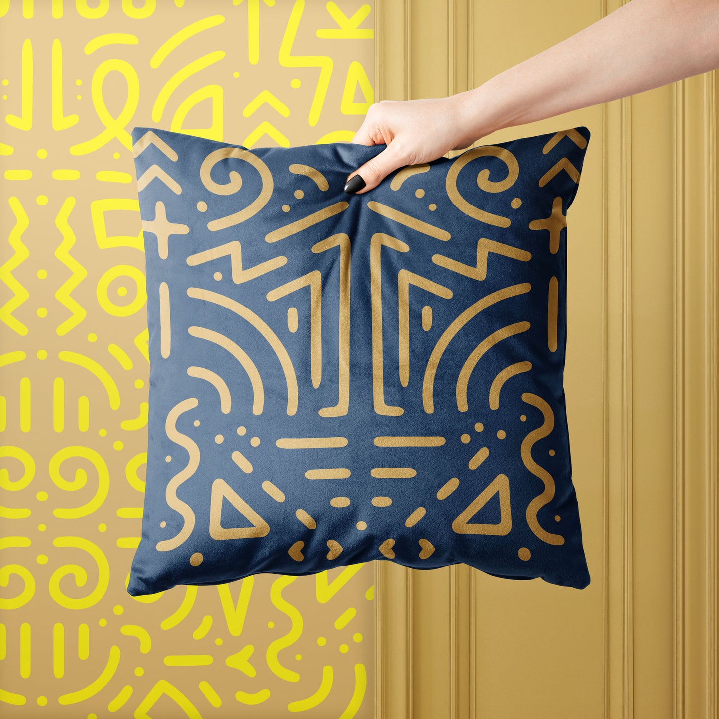 Start Somethin' Large Indigo/Taupe Cushion